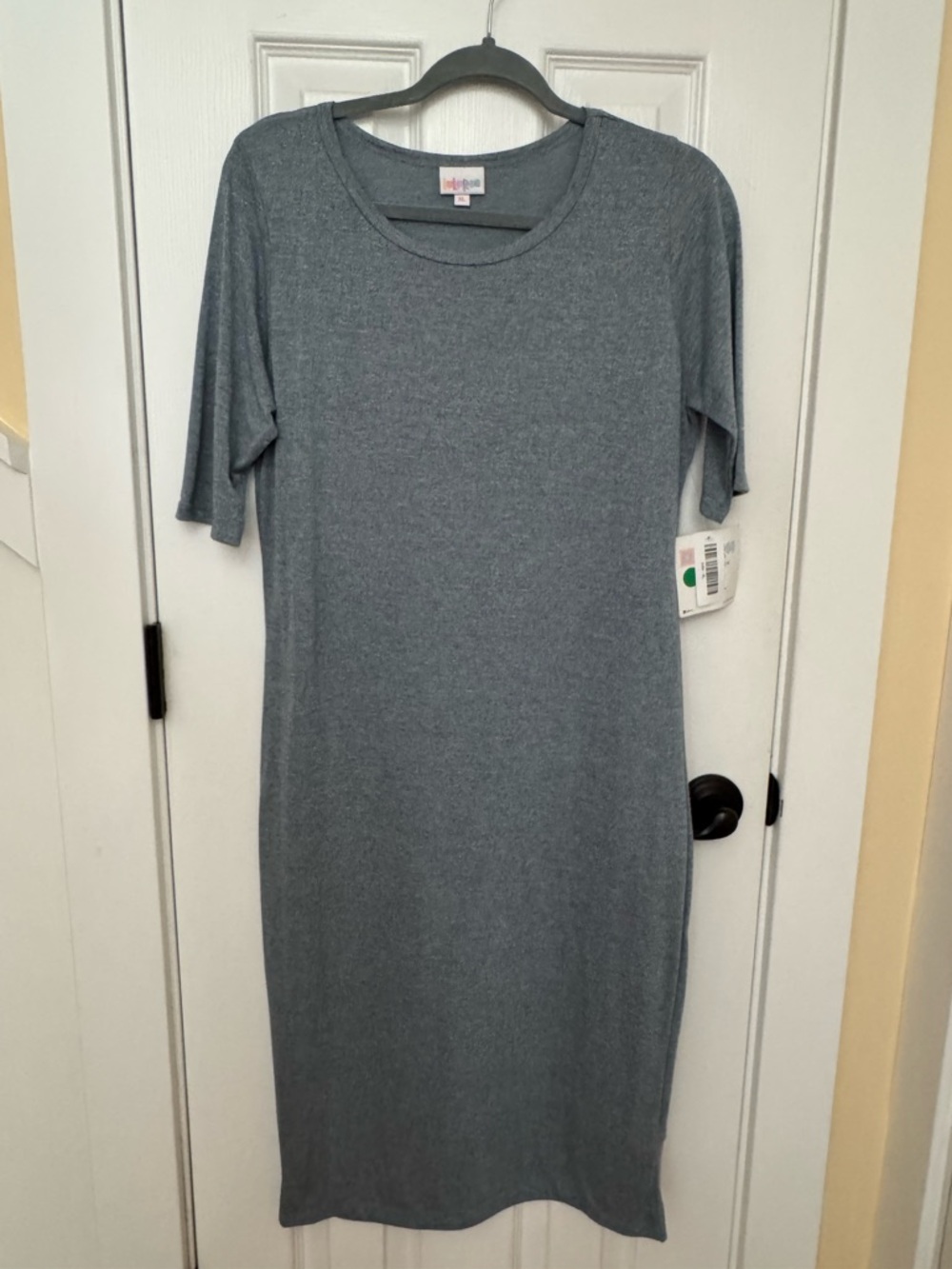 LuLaRoe Slate Blue Midi Tee Dress